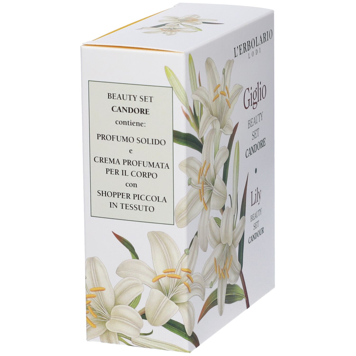 L'Erbolario 'Giglio' Set Bellezza con profumo solido e crema corpo.