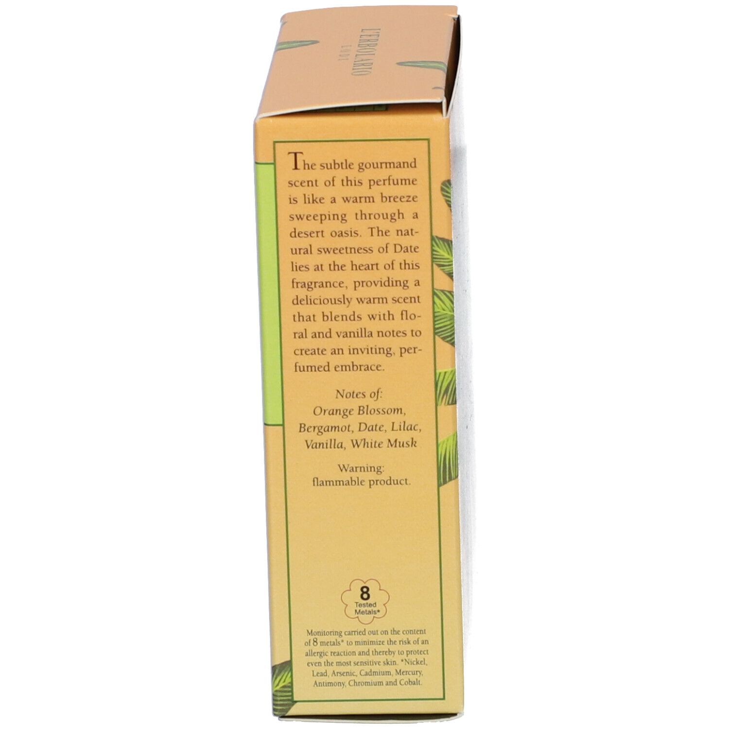 Descrizione profumo L'Erbolario 'Nettare di Dattero'.