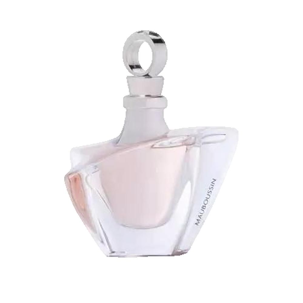 Flacone Mauboussin Pour Elle Eau de Parfum con tappo ad anello argentato.
