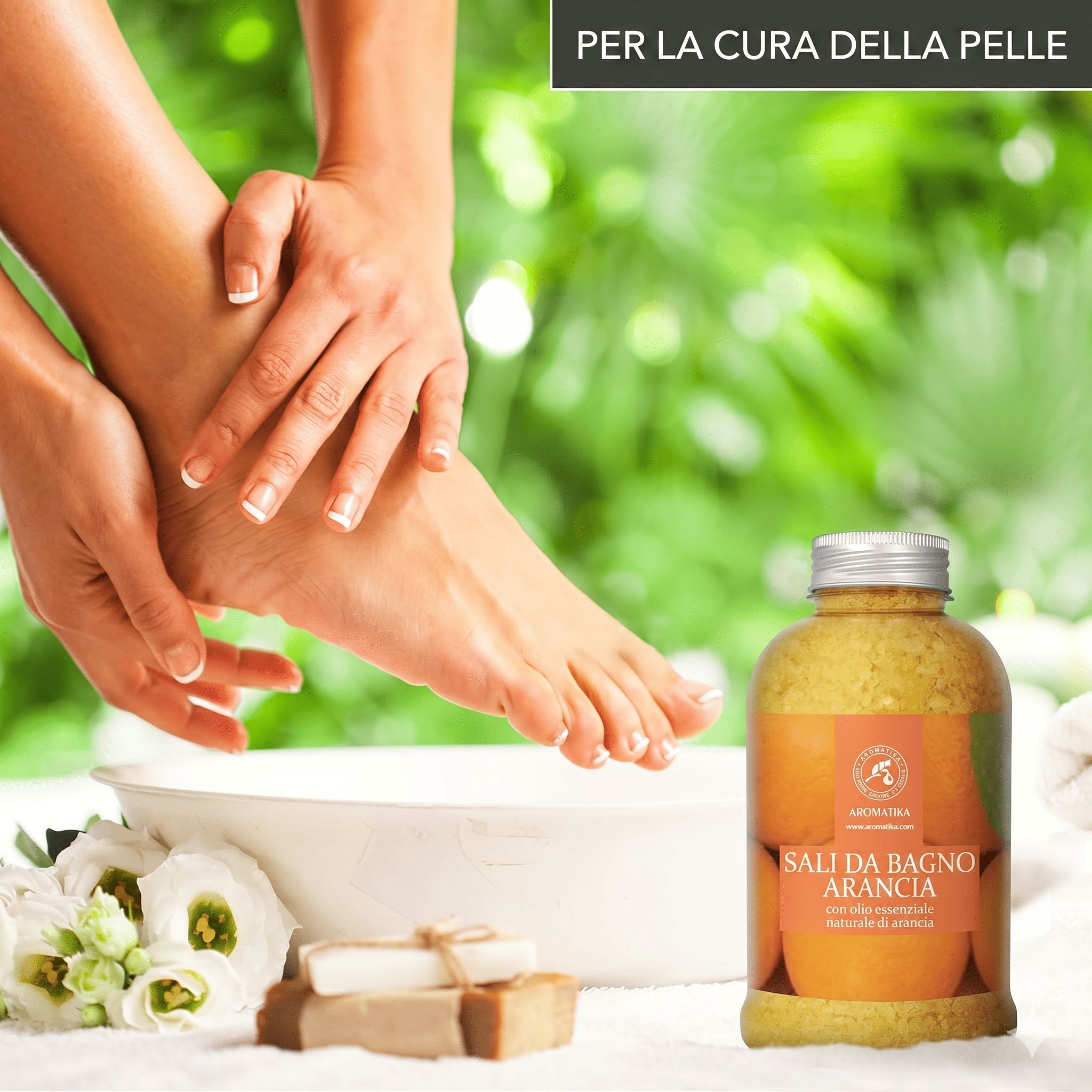Sale da bagno AROMATIKA con olio essenziale naturale di arancia