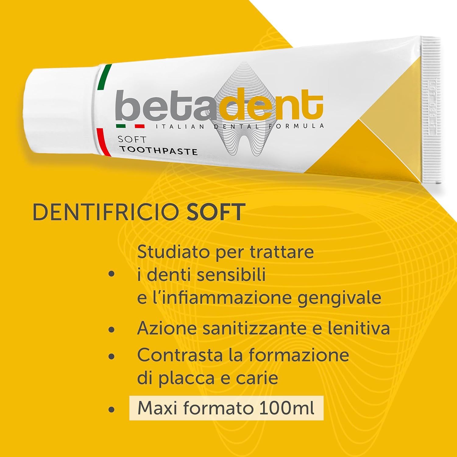 BETADENT - Dentifricio Soft - Denti Sensibili - Con aloe vera e tea tree oil