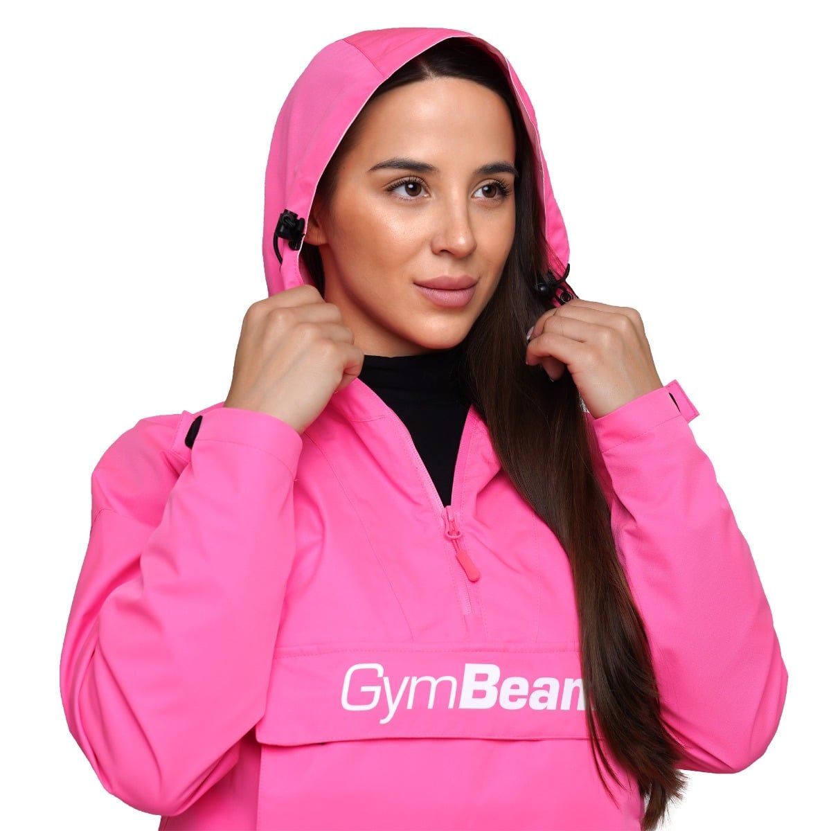 GymBeam Giacca impermeabile Smock da donna regular Fuchsia con cappuccio