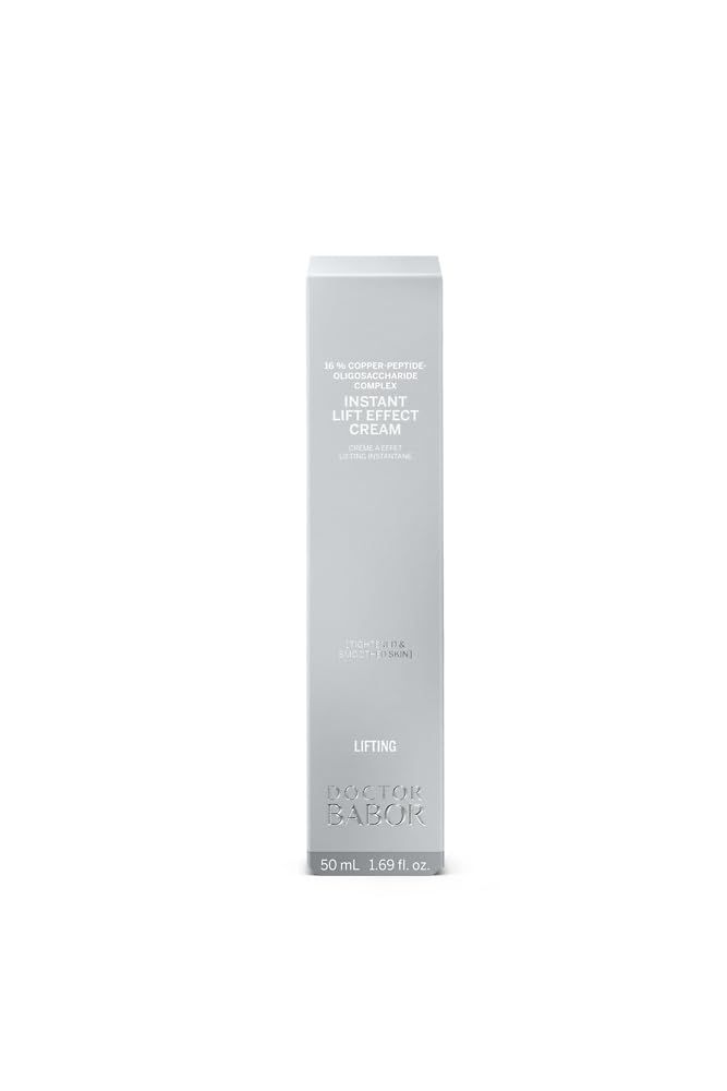 Confezione BABOR Doc.Instant Lift Effect Cream. Tubo grigio con testo e logo. 50 ml.