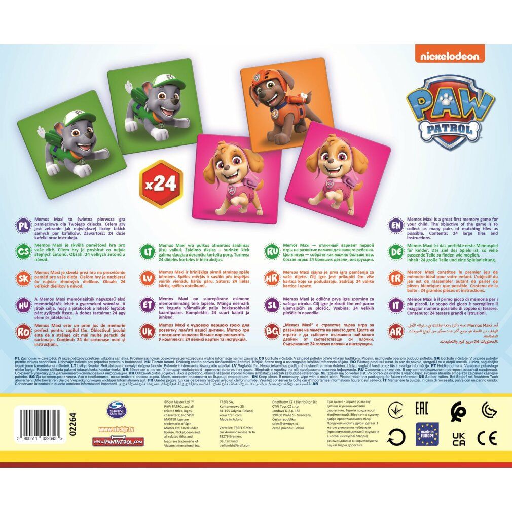 trefl Maxi Memory Game Paw Patrol