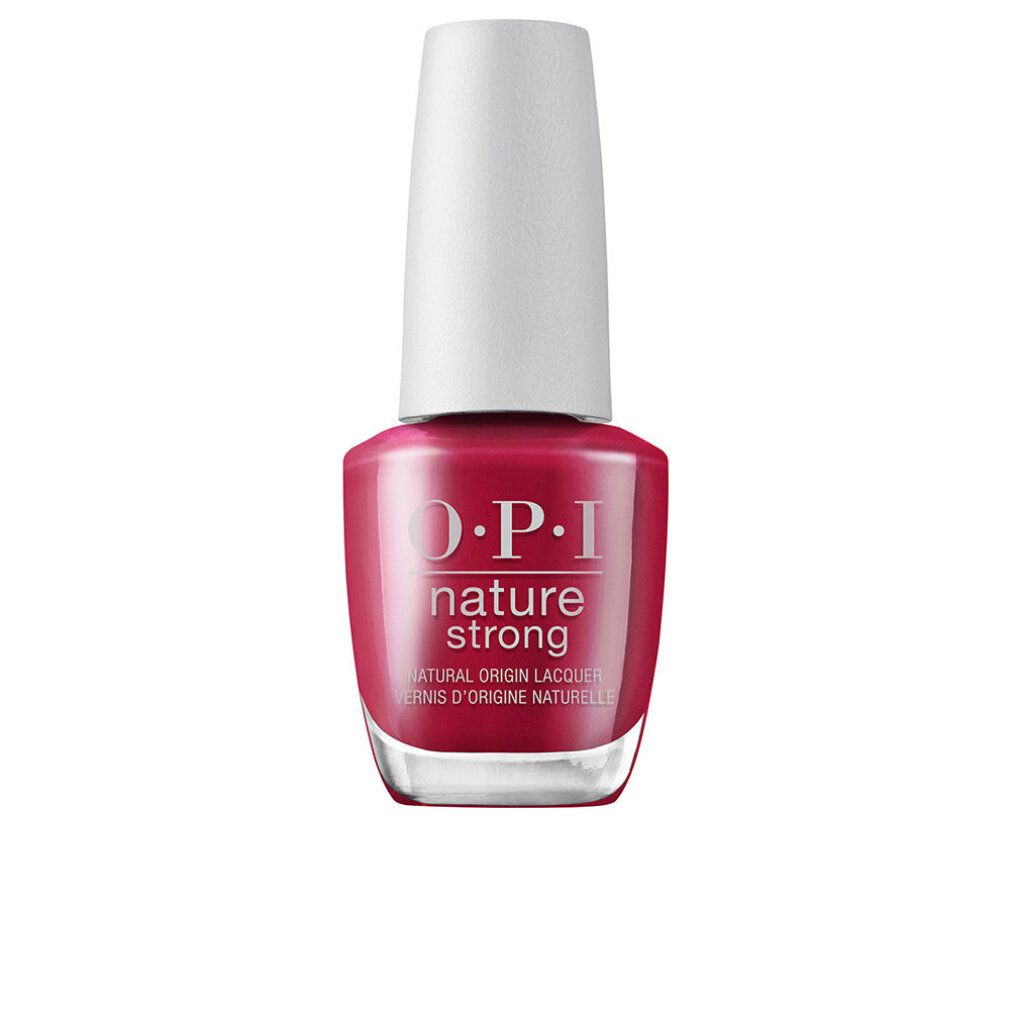 Smalto per unghie OPI Nature Strong rosa. Flacone con tappo bianco. Scritta: OPI, Nature Strong, Natural Origin Lacquer.