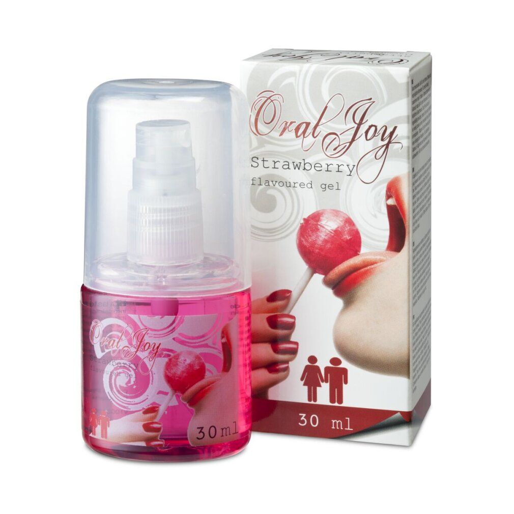 Gel Oral Joy Fragola, flacone da 30ml con erogatore e confezione.