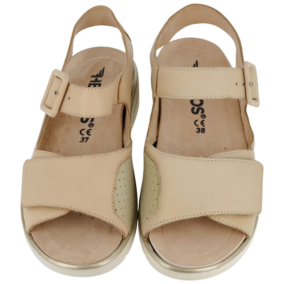 Hergos H5801 - Sandalo in pelle e tessuto elasticizzato con plantare estraibile
