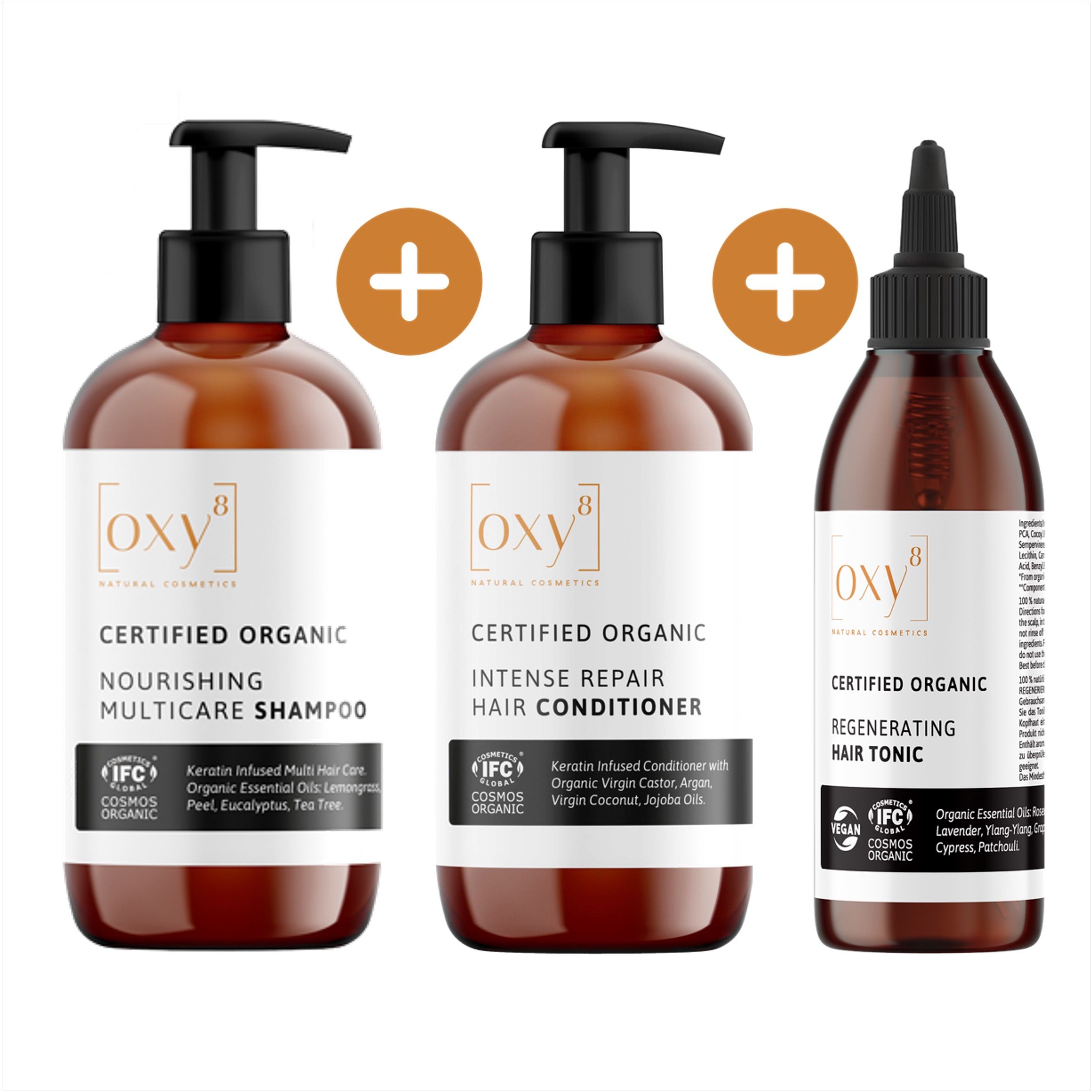oxy8 Cosmetici naturali - Set regalo MULTICARE SHAMPOO & REPAIR HAIR CONDITIONER & HAIR TONIC