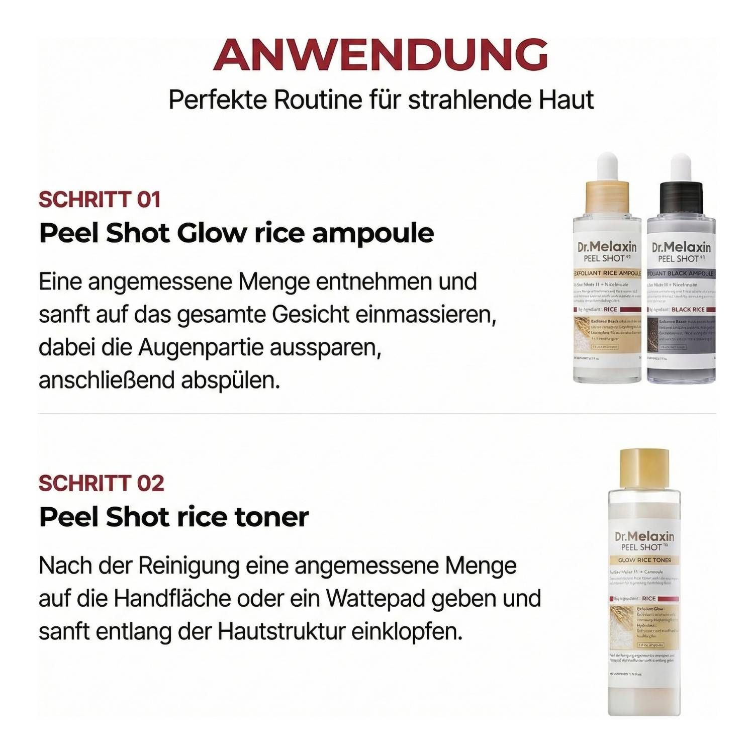 Dr. Melaxin Peel Shot Glow White Rice Acqua tonica