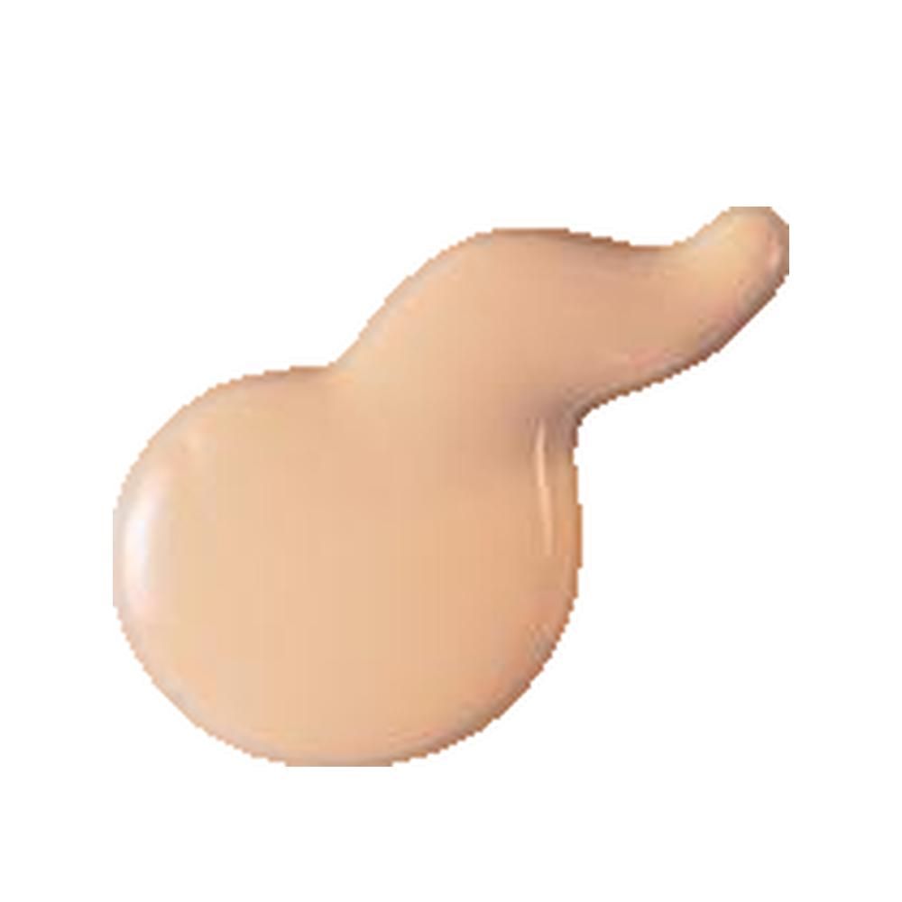 Goccia di fondotinta beige chiaro. Su sfondo bianco.