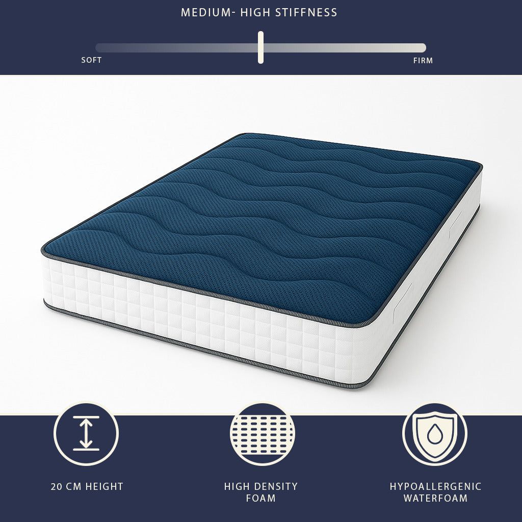 The White Stone Materasso 80x190 in Waterfoam Anallergico Alto 20 cm
