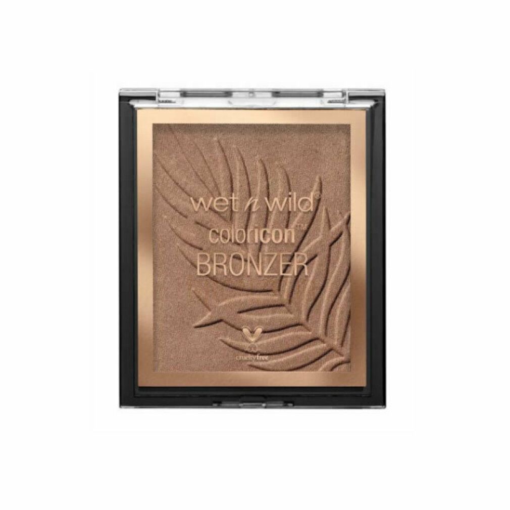 Bronzer con motivo a foglia. Marchio e nome del prodotto visibili. Logo cruelty-free.