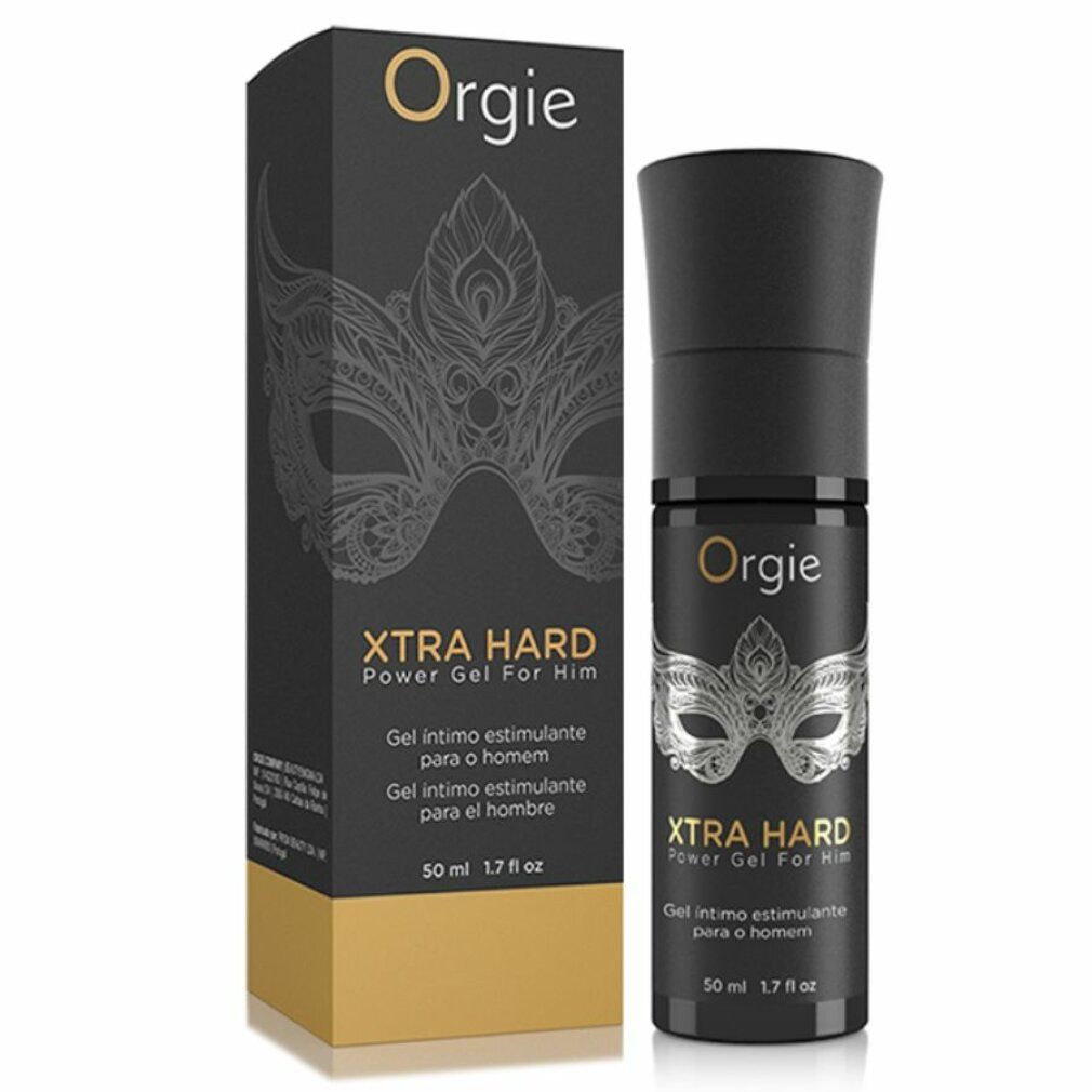 Flacone e confezione neri. Logo e nome del prodotto. Testo: XTRA HARD Power Gel For Him. In basso: 50 ml 1.7 fl oz.