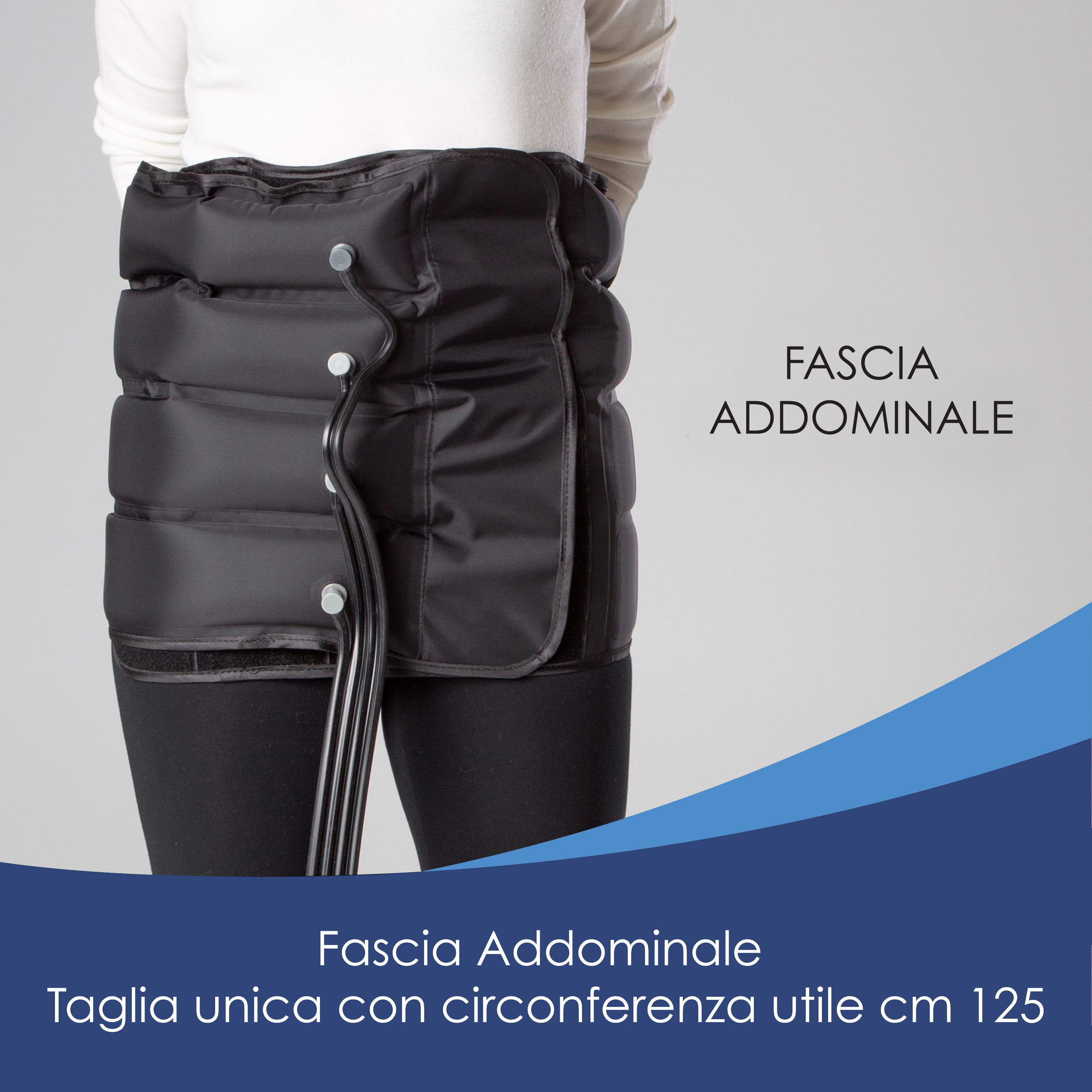 Fascia addominale nera per pressoterapia, taglia unica.