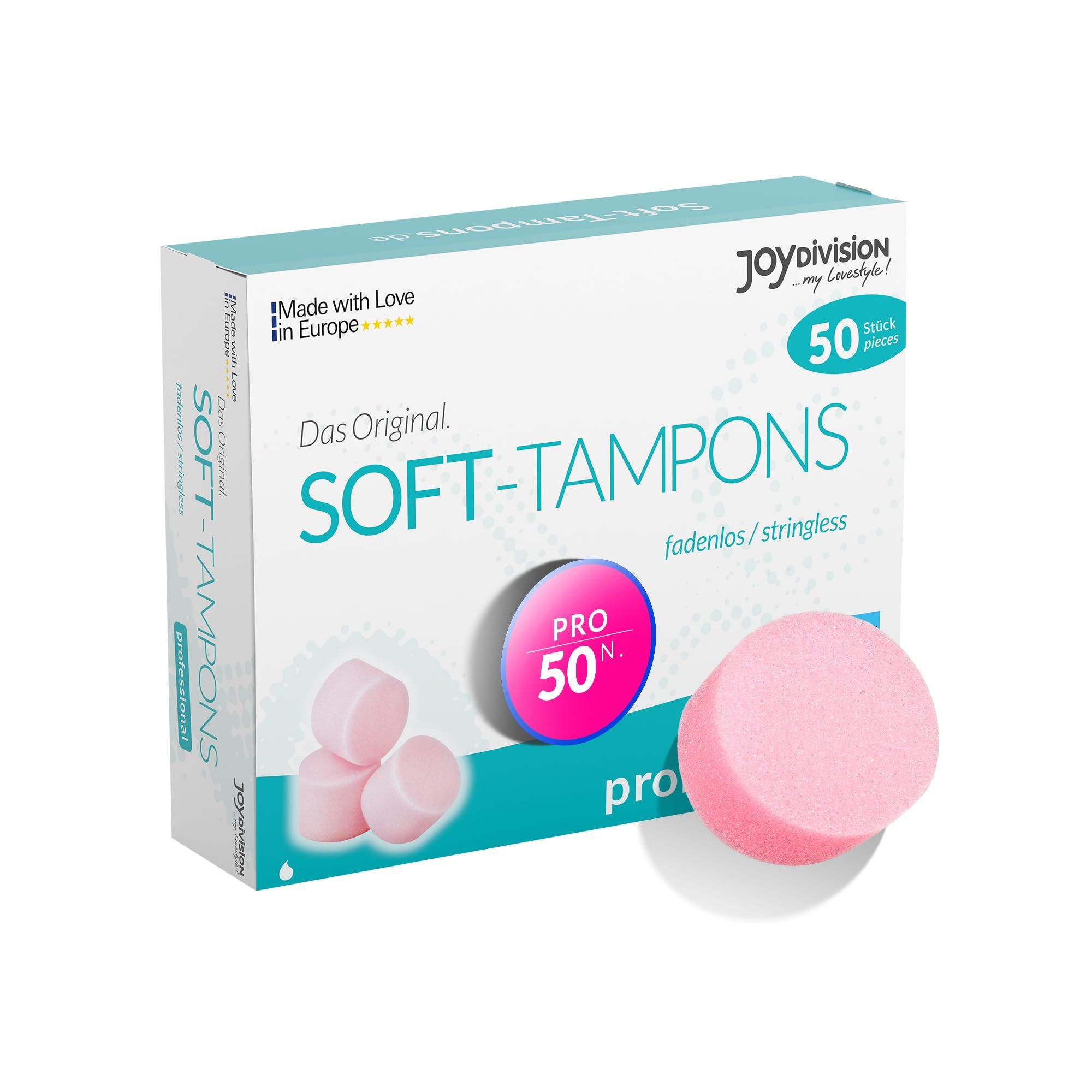 JOYDIVISION Soft-Tampons: taglie Normal, Mini e Pro. Con istruzioni per l'uso.