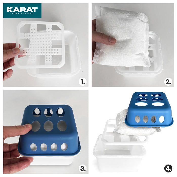 KARAT deumidificatore d’aria Hava con ricariche - deumidificatore ambienti Blu