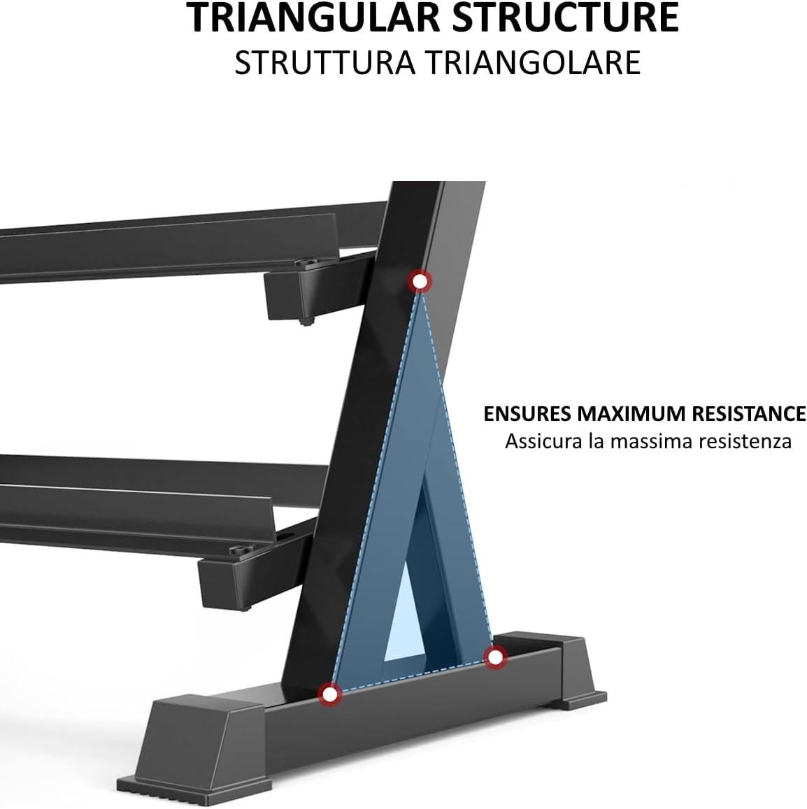 FFitness Rastrelliera per Manubri 3 Livelli Supporto Porta Pesi FF