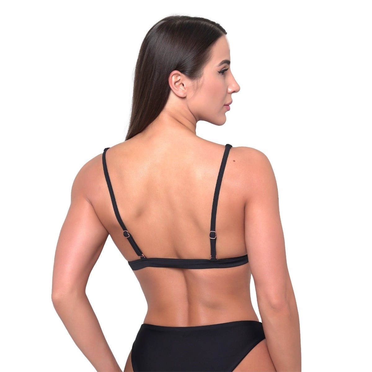 GymBeam Top bikini donna Sport con spalline regolabili Black