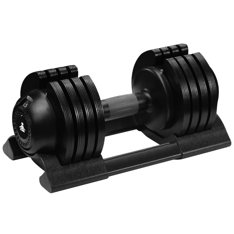 FITPADDY - Manubrio regolabile con rotazione dell'impugnatura dumbbell con docking 10 kg nero