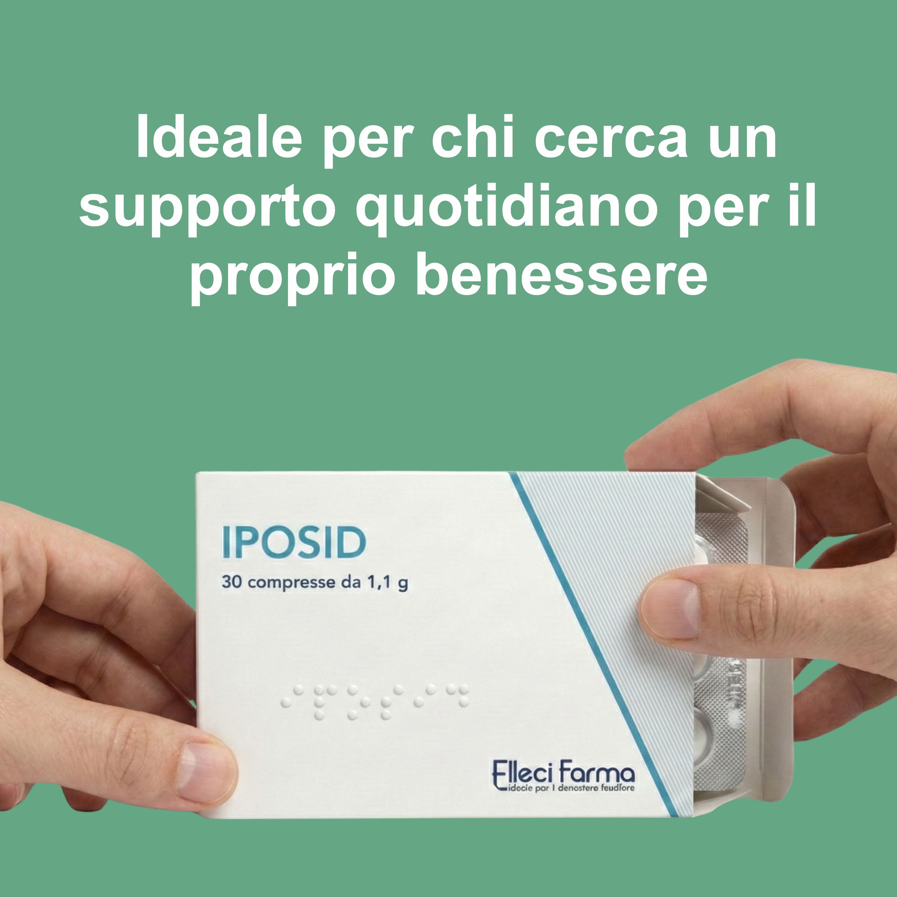 Ellecì Farma - Iposid Spirulina Pura 99,9% Supporto Vitalità e Stress Fisico Mentale 30 cpr