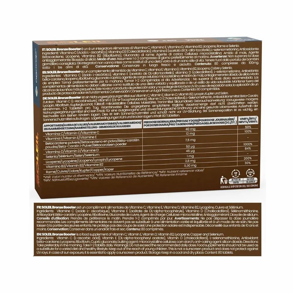 Retro della confezione del prodotto. Contiene informazioni sugli ingredienti, i valori nutrizionali e le istruzioni per l'uso.
