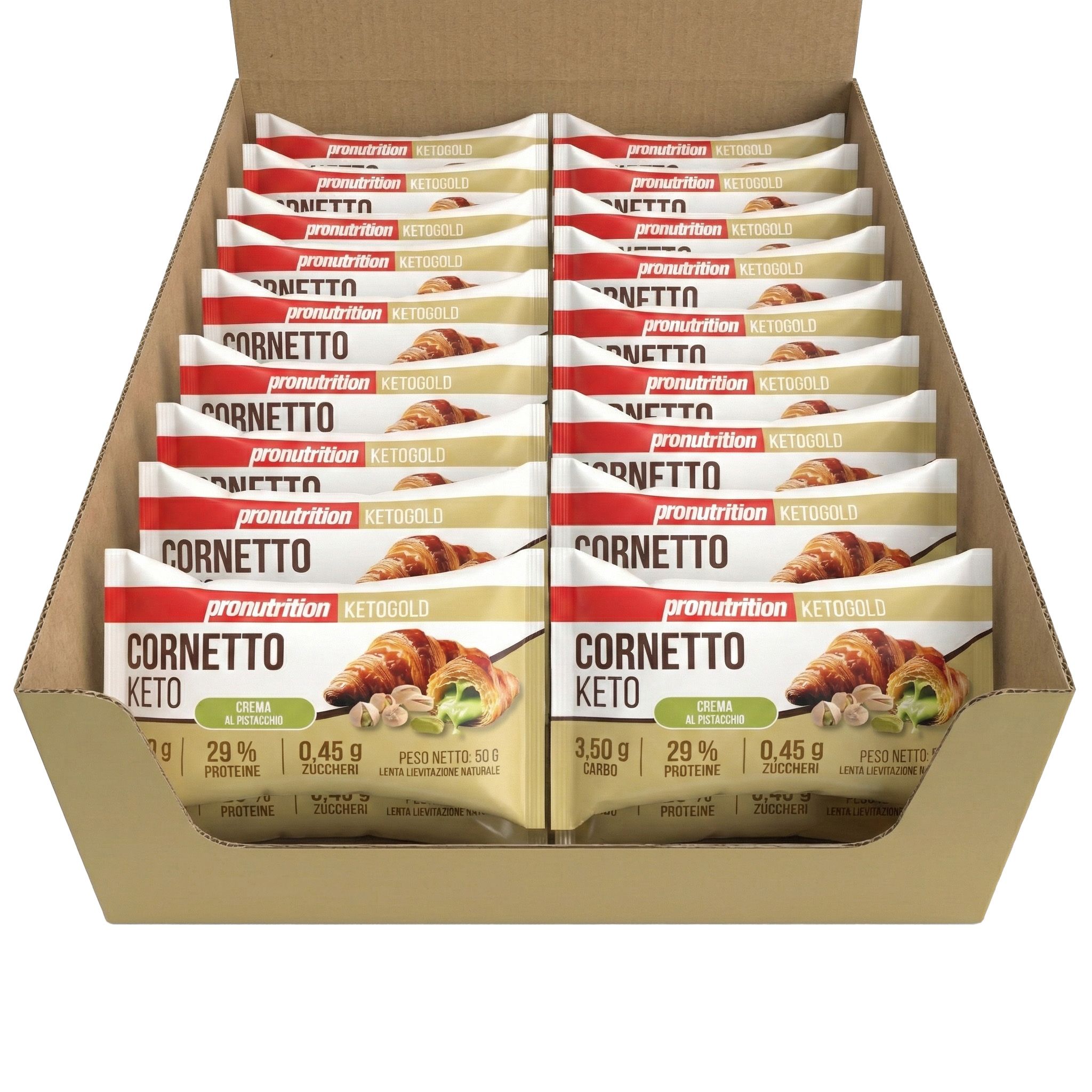 Pronutrition Cornetto Keto Multicereali - Cioccolato e pera - 35 pezzi 50g - Senza zuccheri