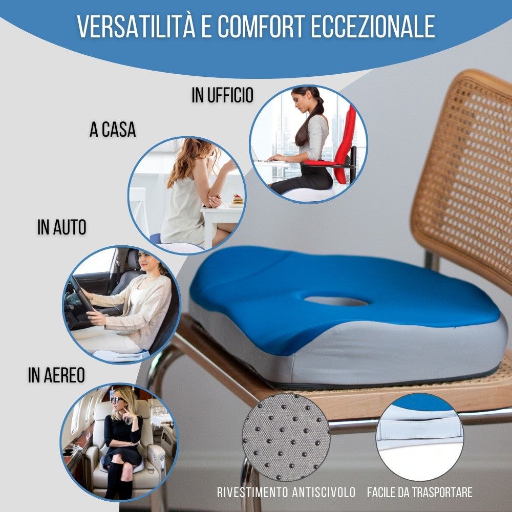 INPHYSIO Cuscino da Seduta Ergonomico, Memory Foam