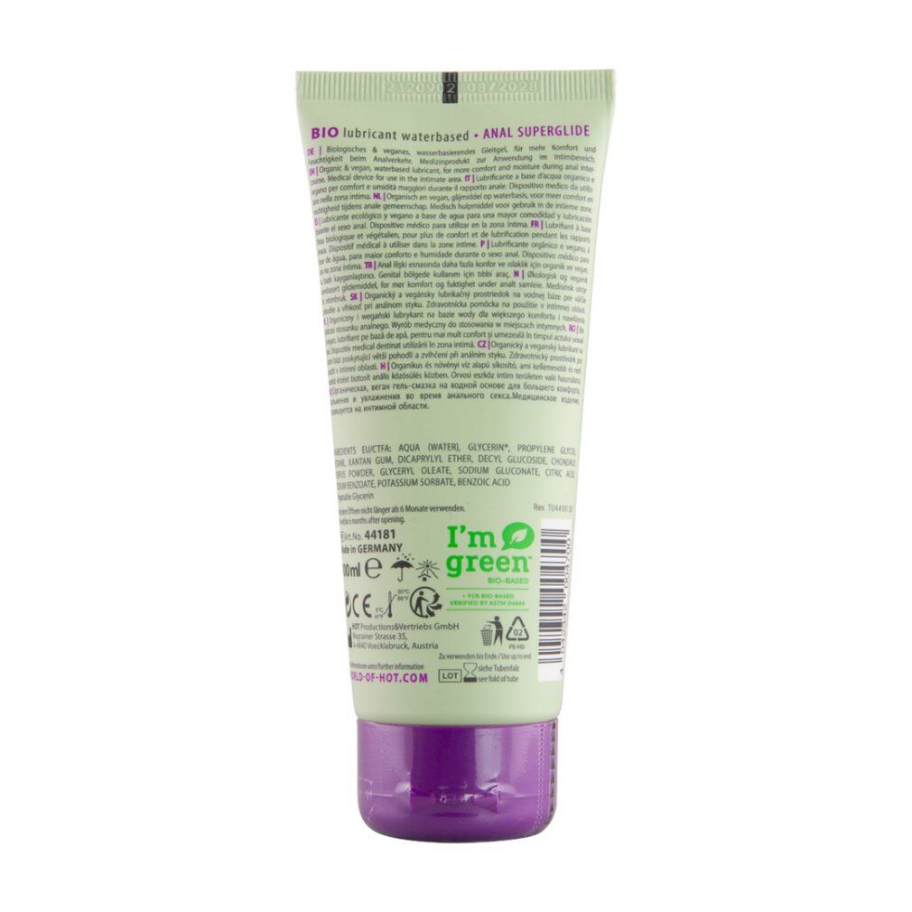 Flacone nero con etichetta gialla, lubrificante pjur BASIC Water, 100ml.