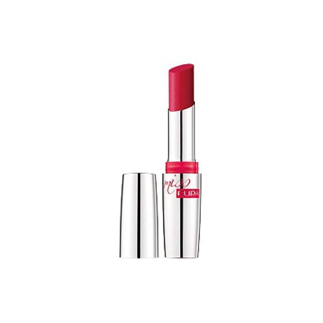 Rossetto argentato con corpo rosso, cappuccio accanto.