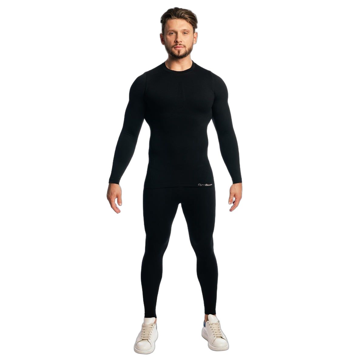 GymBeam Maglia uomo Fuse slim a maniche lunghe Black