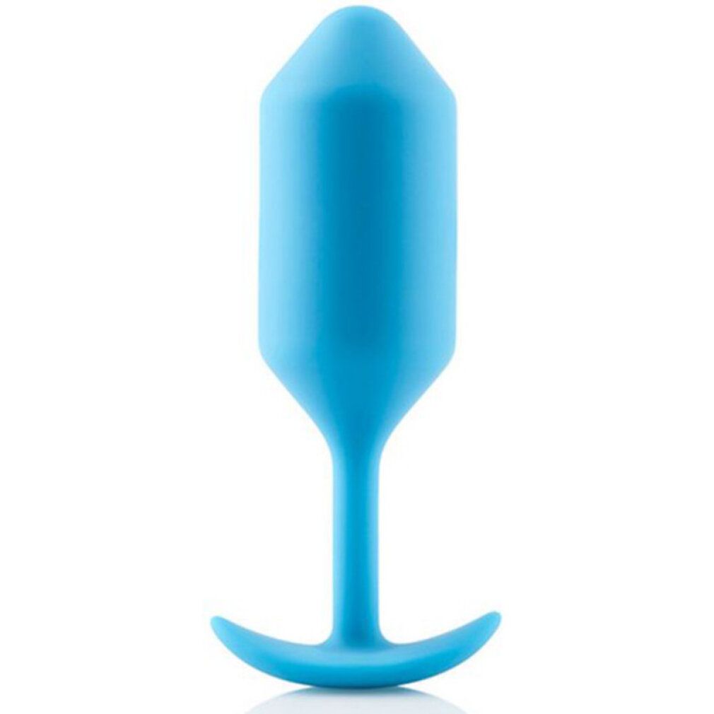 Plug a goccia turchese con base e manico. Realizzato in silicone.