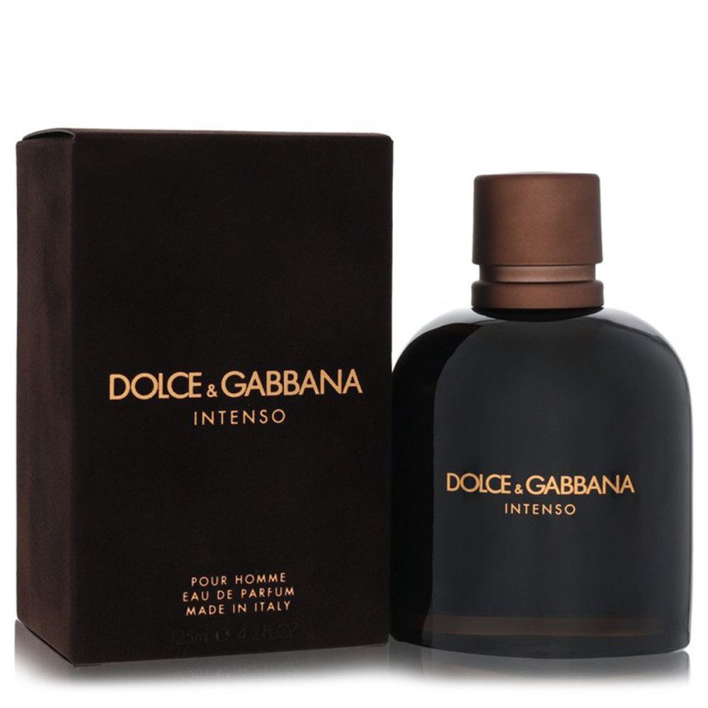 Flacone e scatola Dolce & Gabbana Intenso Pour Homme Eau de Parfum.