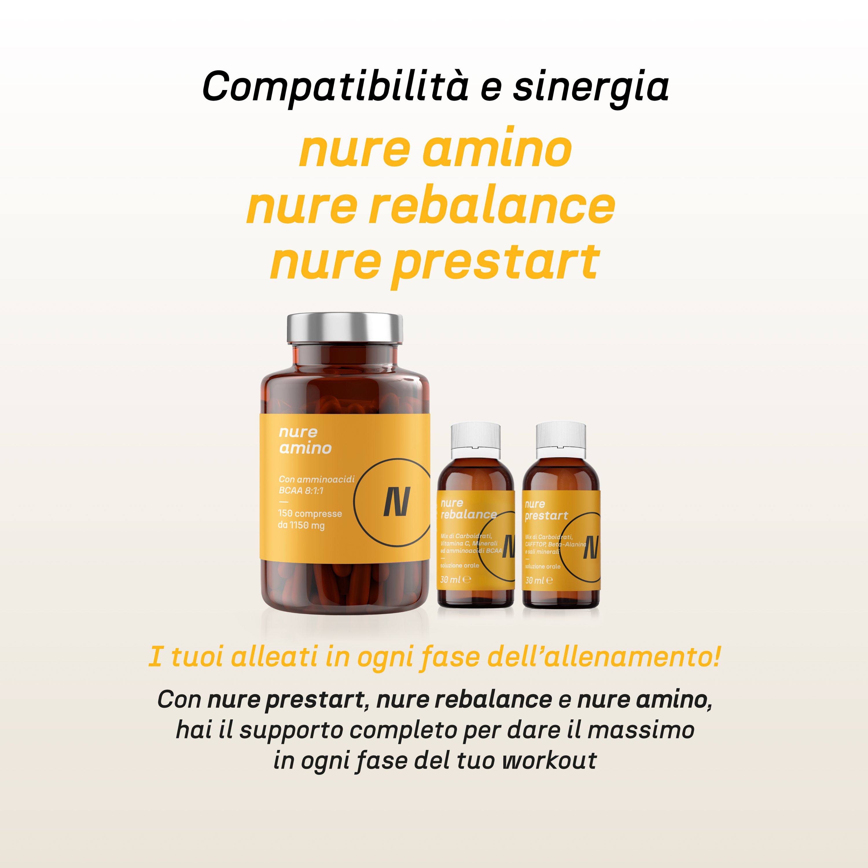 NURE Sprint Soluzione Orale - 6 Flaconcini da 30 ml | Integratore energia per lo sprint finale