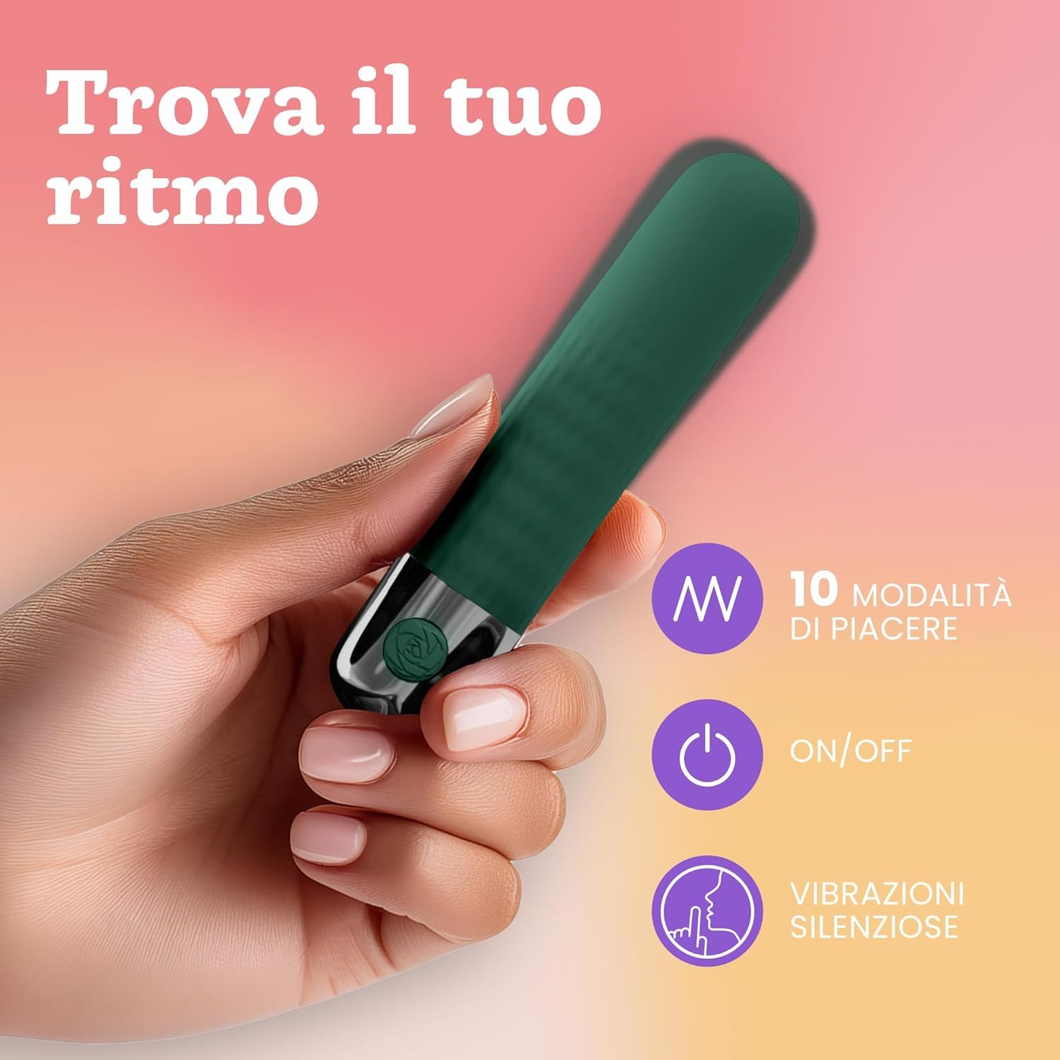 Oliver James Bullet Vibratore, colore verde
