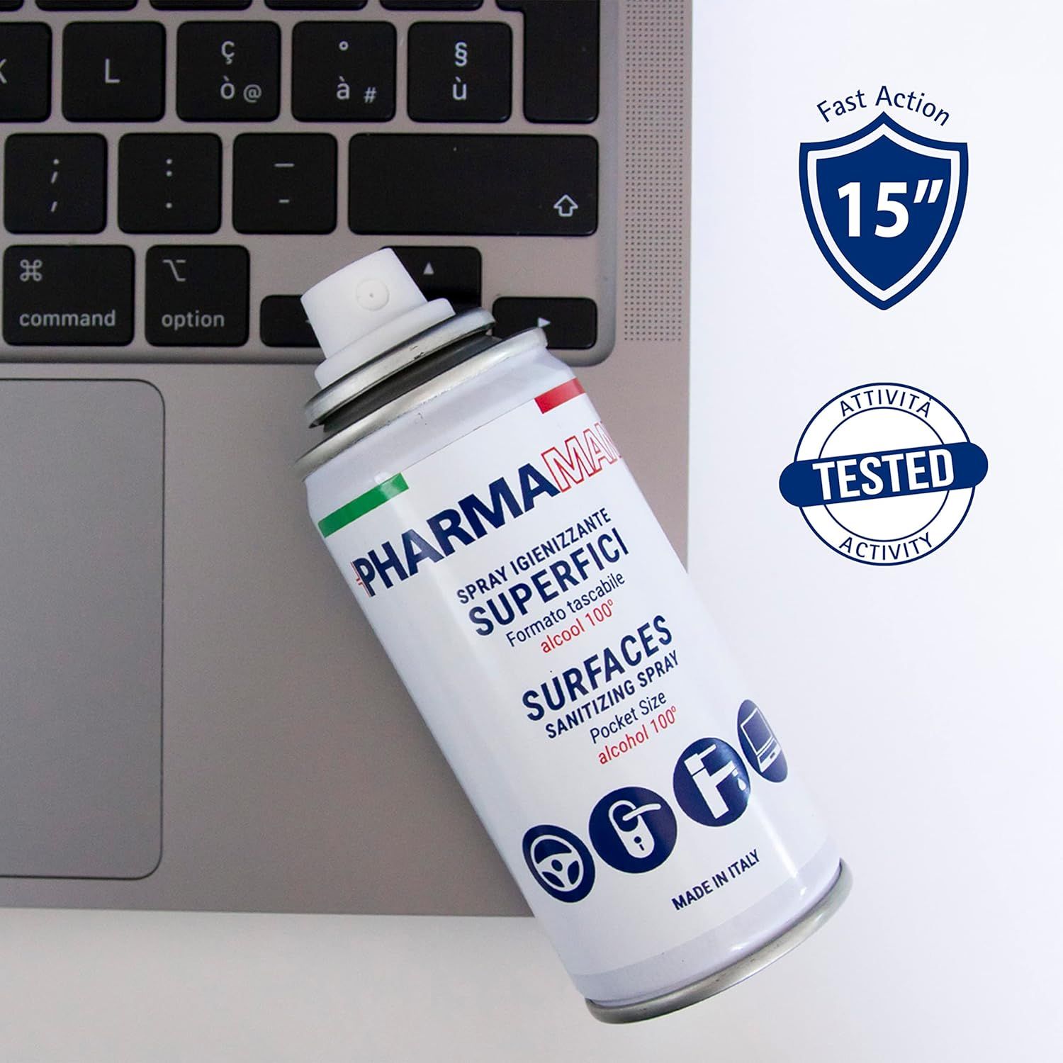 PHARMAMANI - Spry Igienizzante superfici - 100% Alcool Tascabile e Profumato