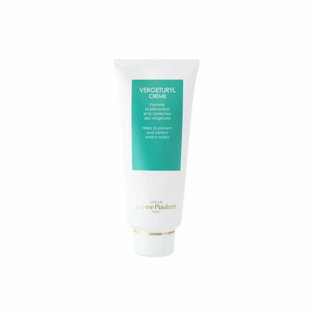 Tubo di crema Jeanne Piaubert Vergeturyl, bianco con etichetta turchese.
