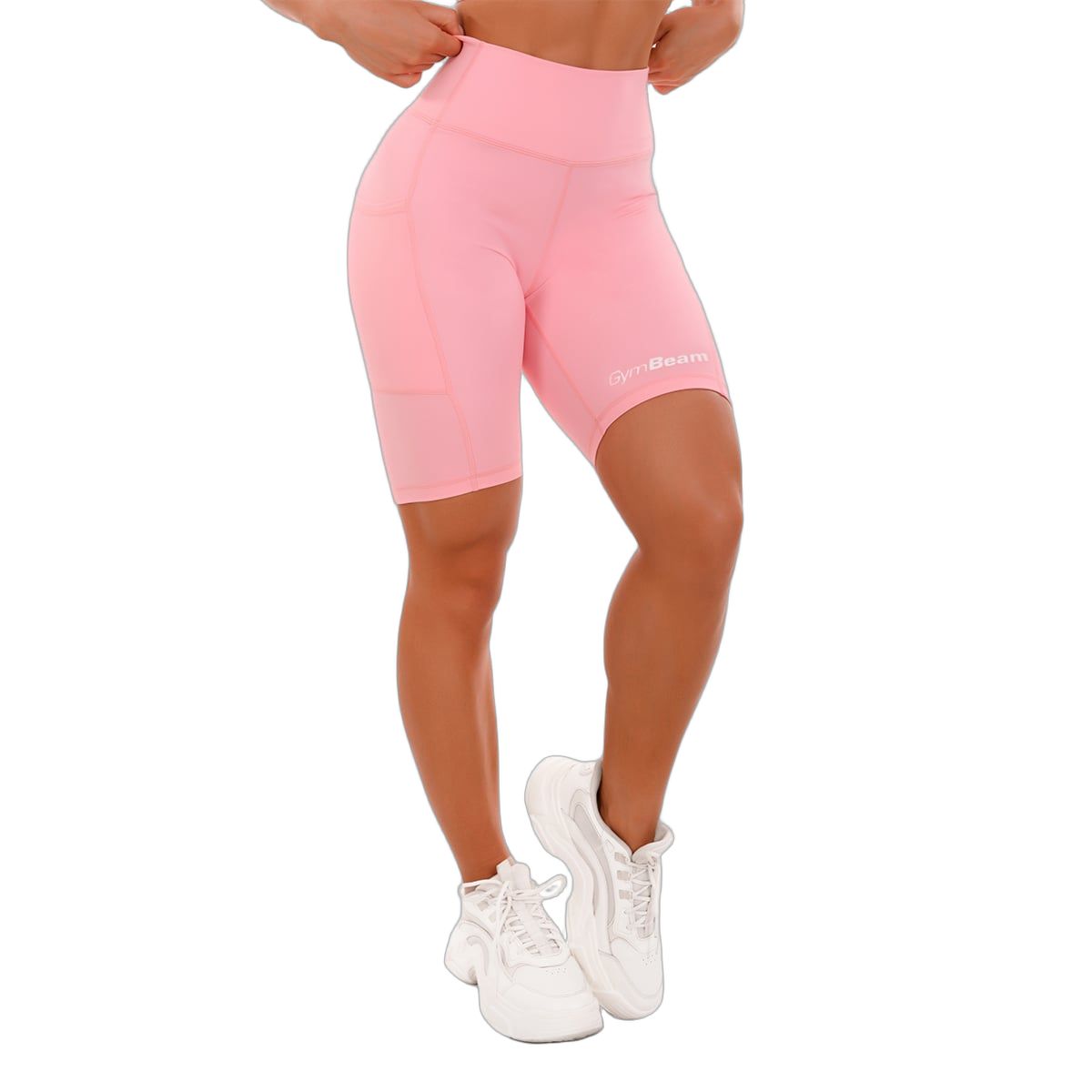 GymBeam Pantaloncini biker donna vita alta slim Pink