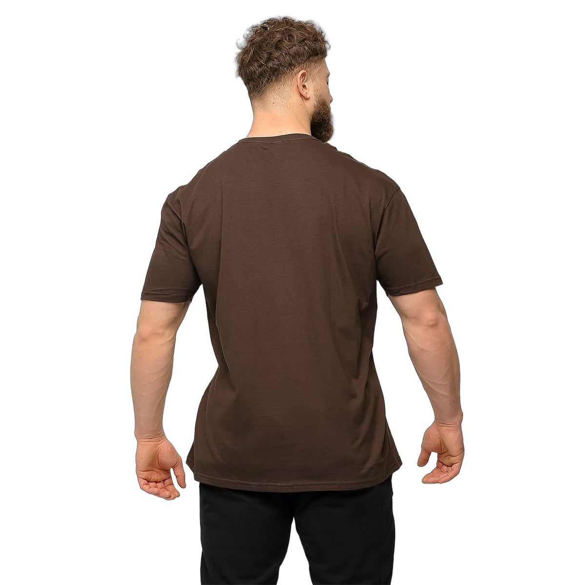 GymBeam T-shirt uomo regular a manica corta Chocolate Brown
