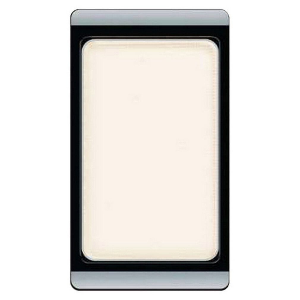 Ombretto rettangolare. Colore beige chiaro. Cornice nera con bordo argentato.