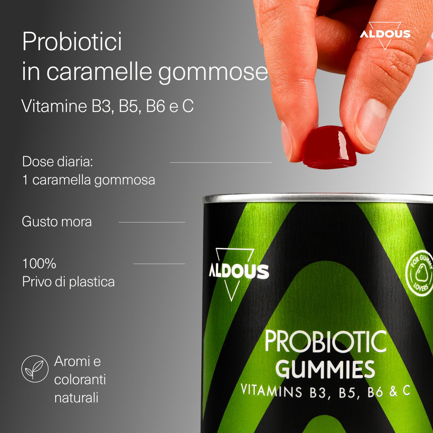 Aldous - Probiotici Gummies - Intestino,Gonfiore Addominale