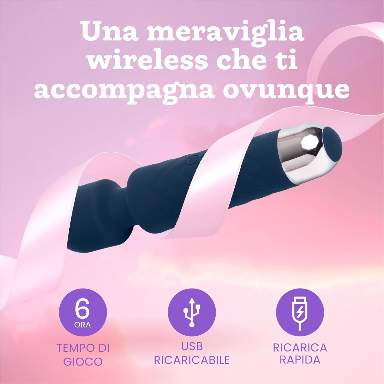 Oliver James Vibratore per donne – Silenzioso e potente, colore zaffiro notte