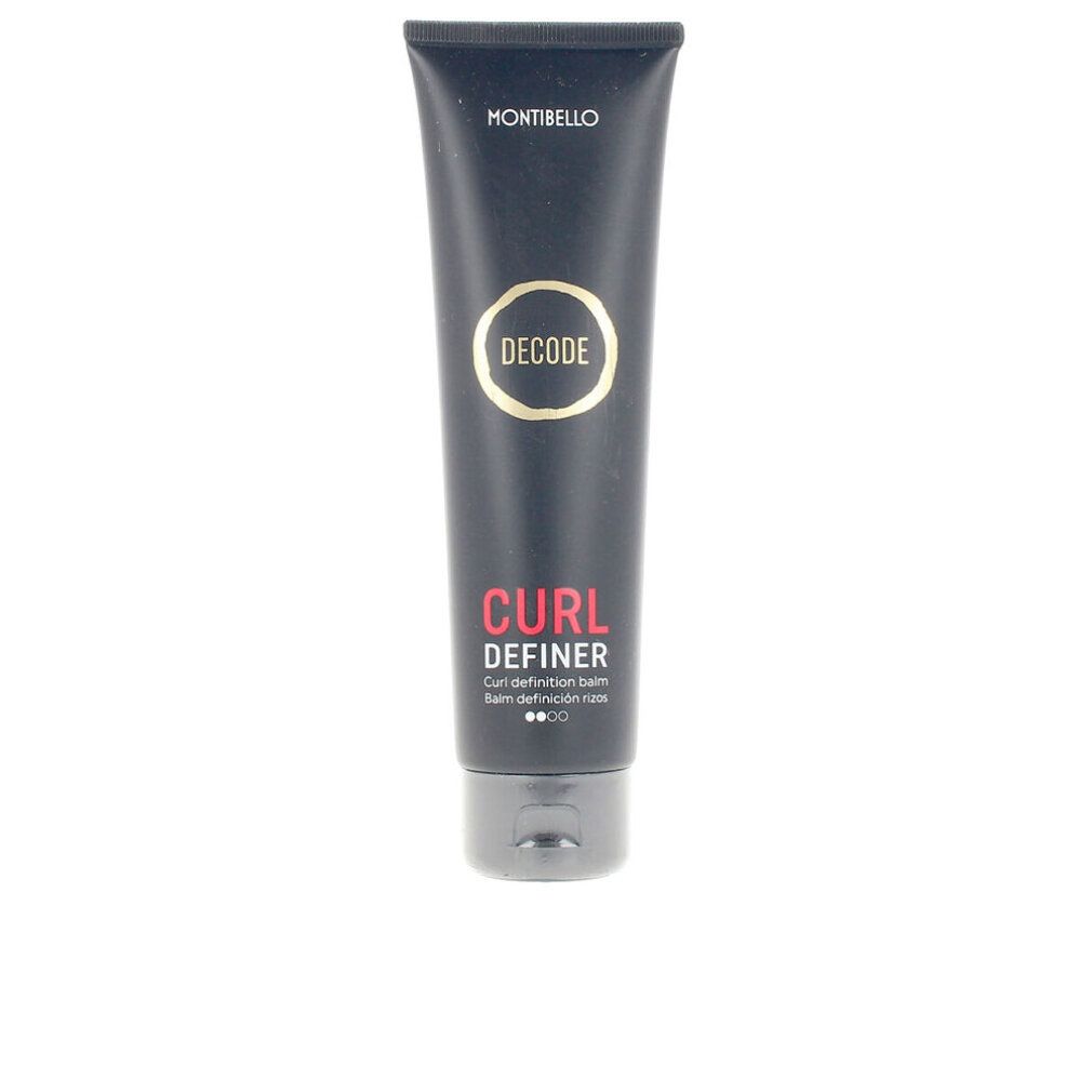 Tubo Montibello Decode Curl Definer. Tubo nero con scritte rosse e dorate.