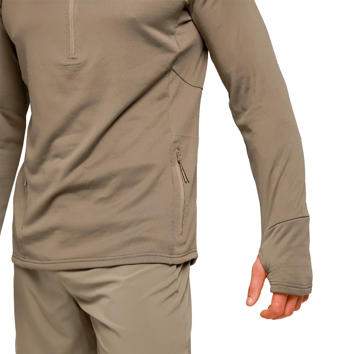 GymBeam Felpa uomo Pulse Running 1/2 zip senza cappuccio Vetiver
