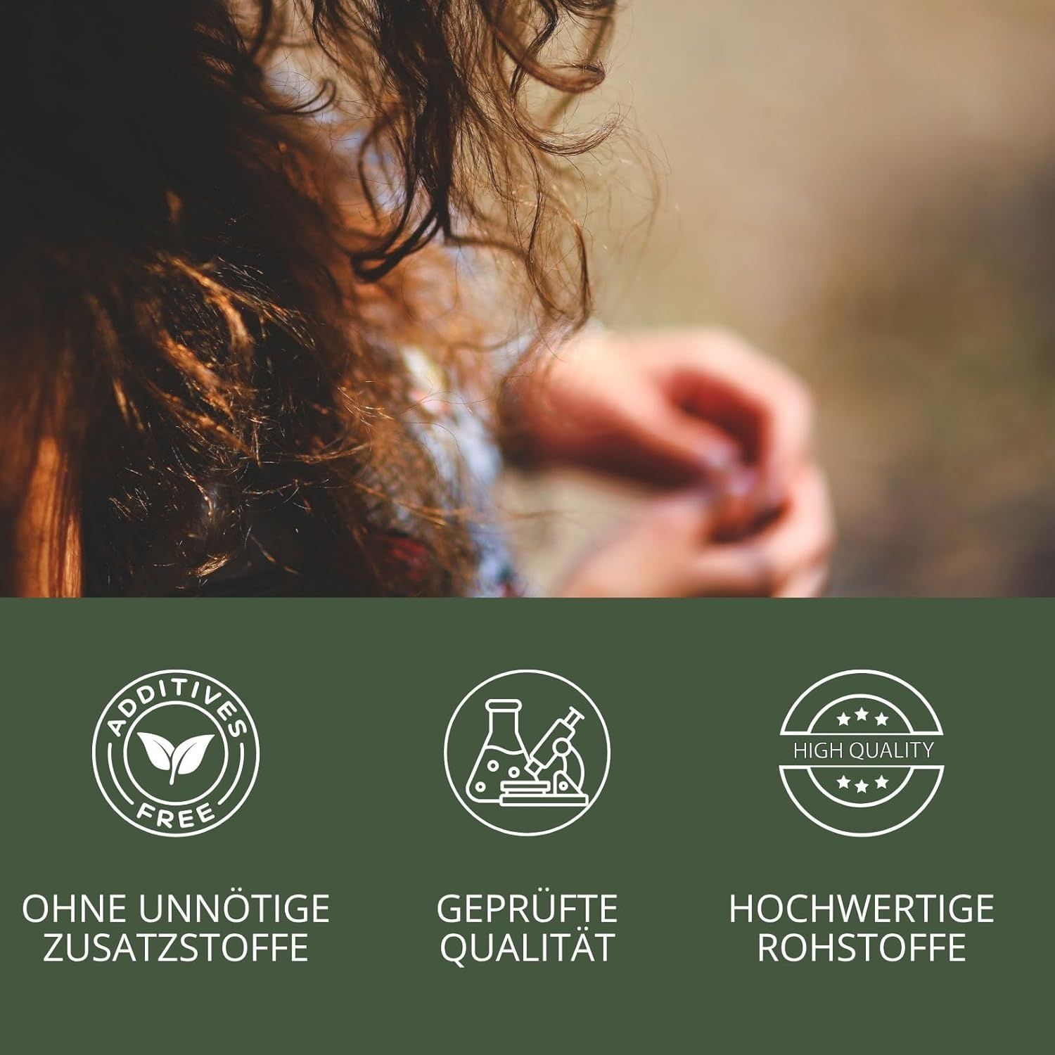 Simboli: Senza additivi inutili, qualità controllata, materie prime di alta qualità.