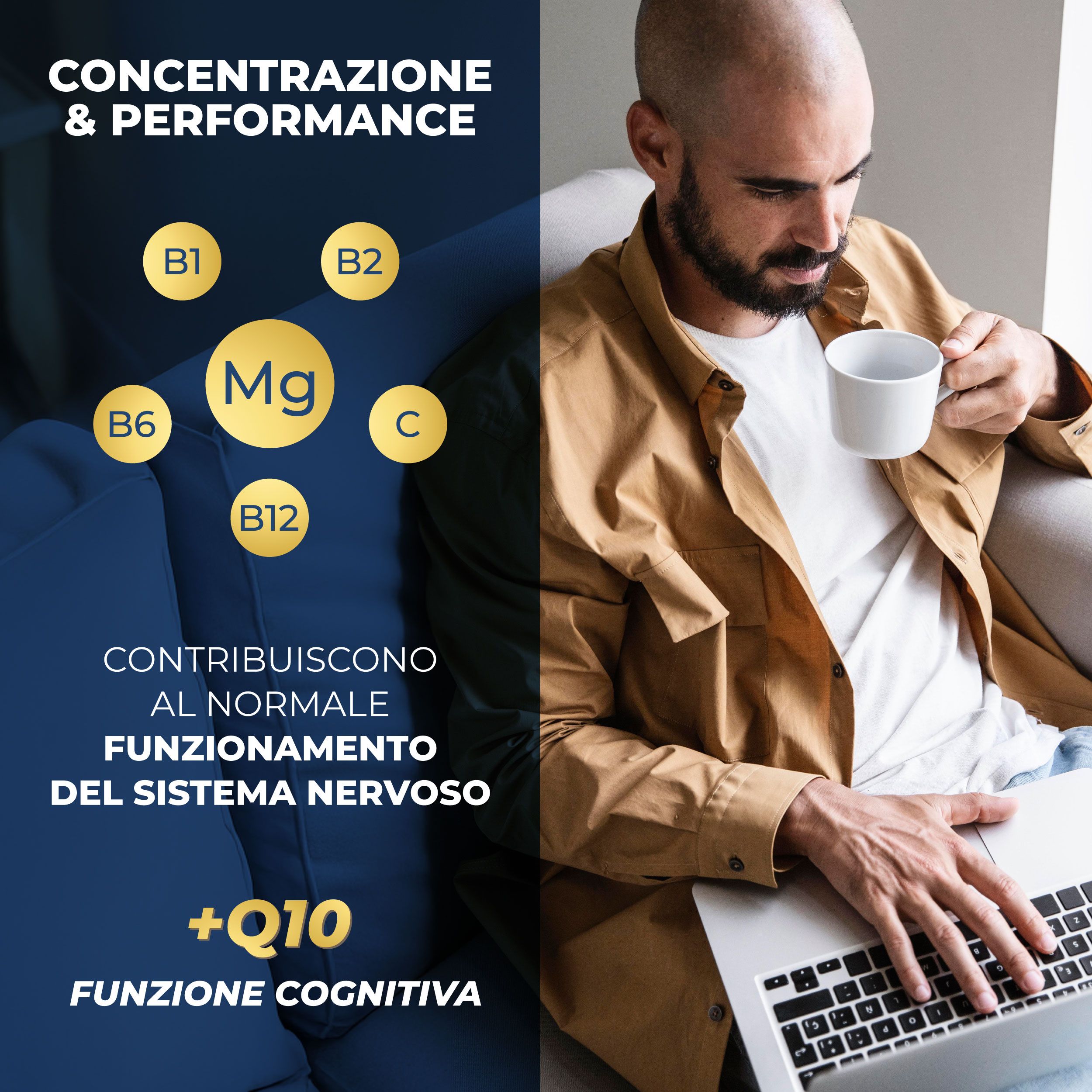 SYMBEAUTY® Magnesio Bisglicinato 450mg + Vitamine B1,B2, B6, B12, C e Q10