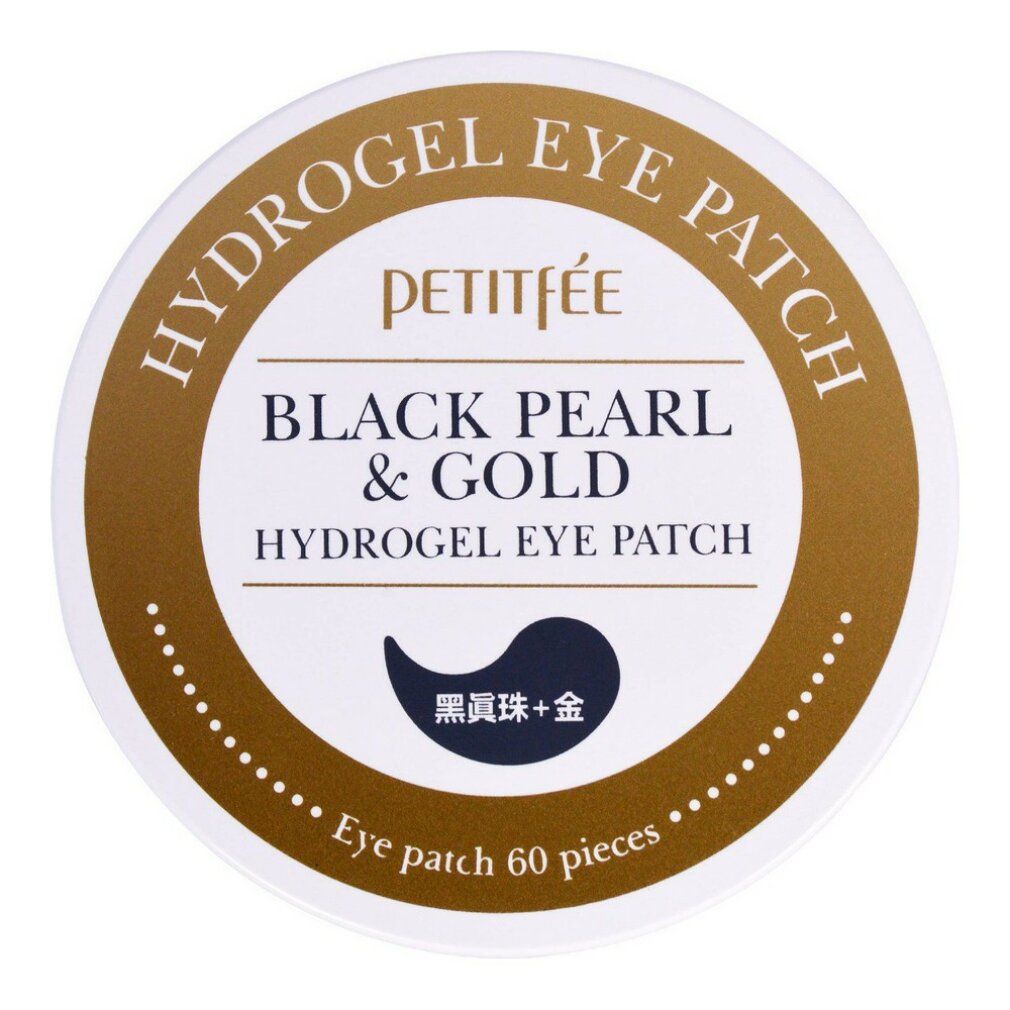 Confezione rotonda con scritta: Hydrogel Eye Patch, Black Pearl & Gold. Contiene 60 pezzi.