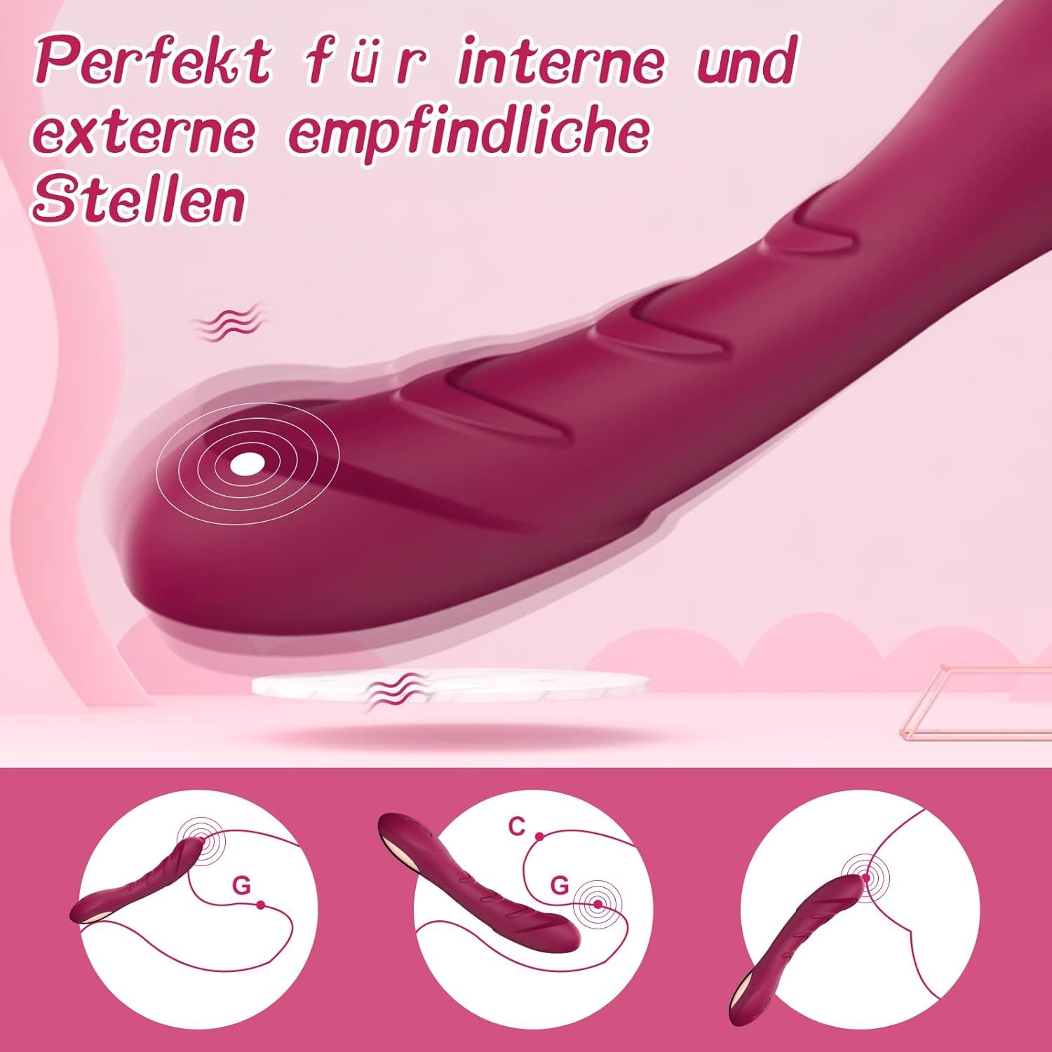 YICOCO vibratore in silicone per punto G, dispositivo intimo