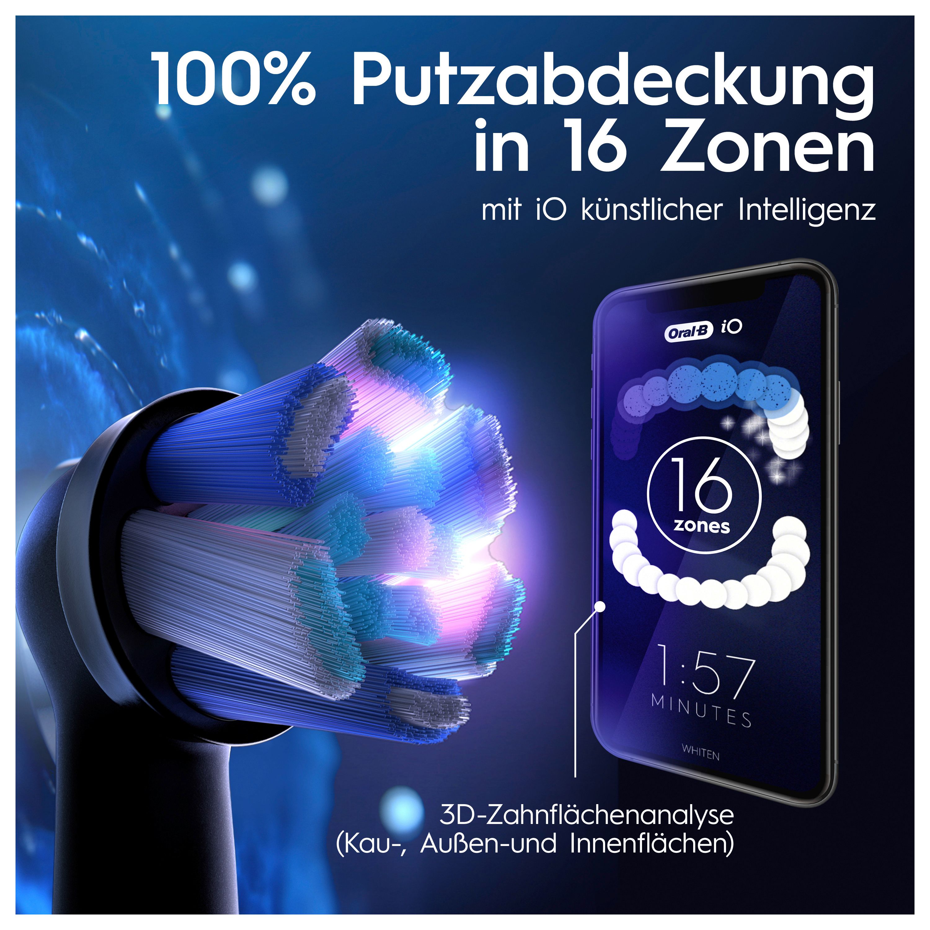 Display dello smartphone con 16 zone. Copertura di pulizia al 100% in 16 zone con l'IA iO.