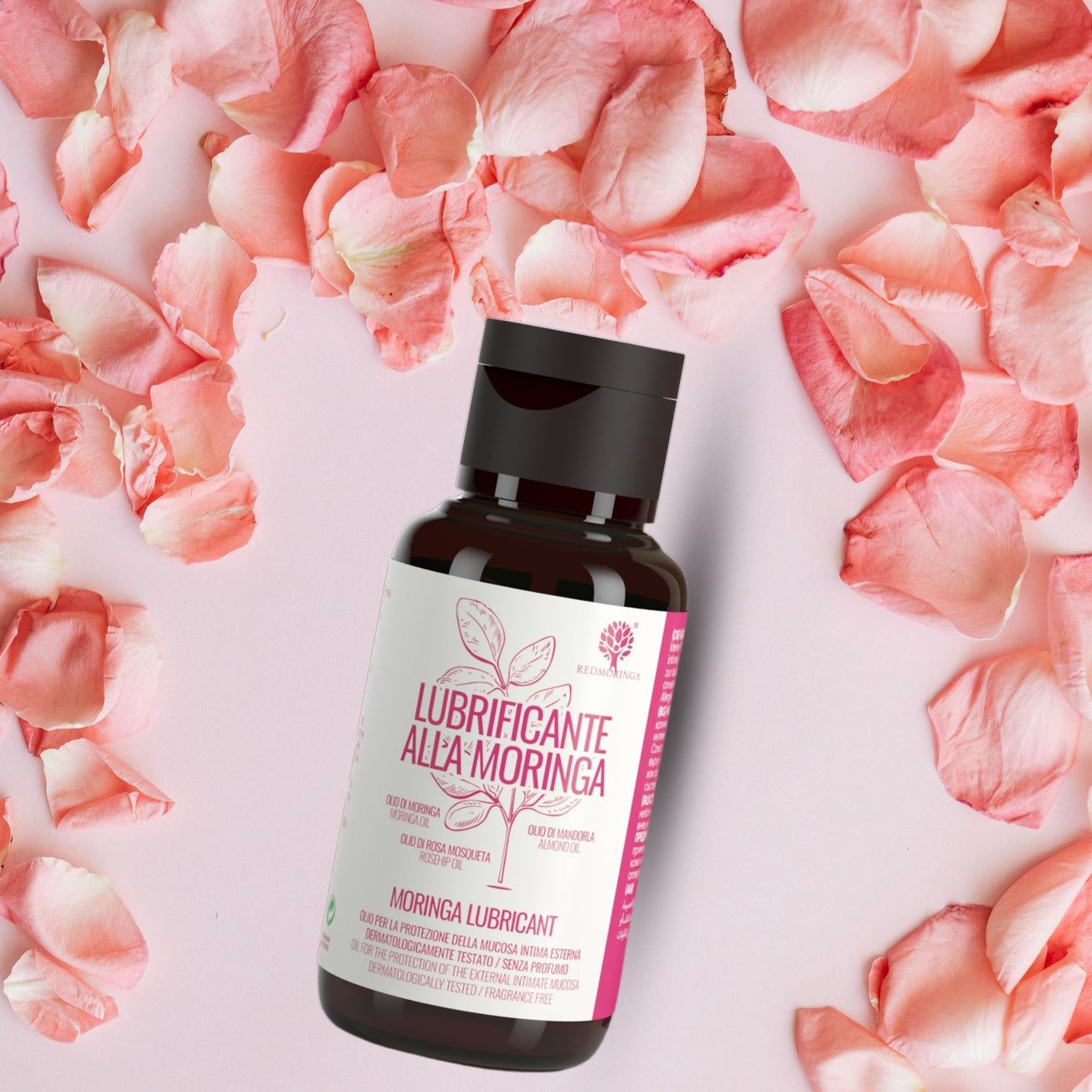 RedMoringa Lubrificante Intimo alla Moringa 100% Naturale – A Base Olio, Senza Profumo