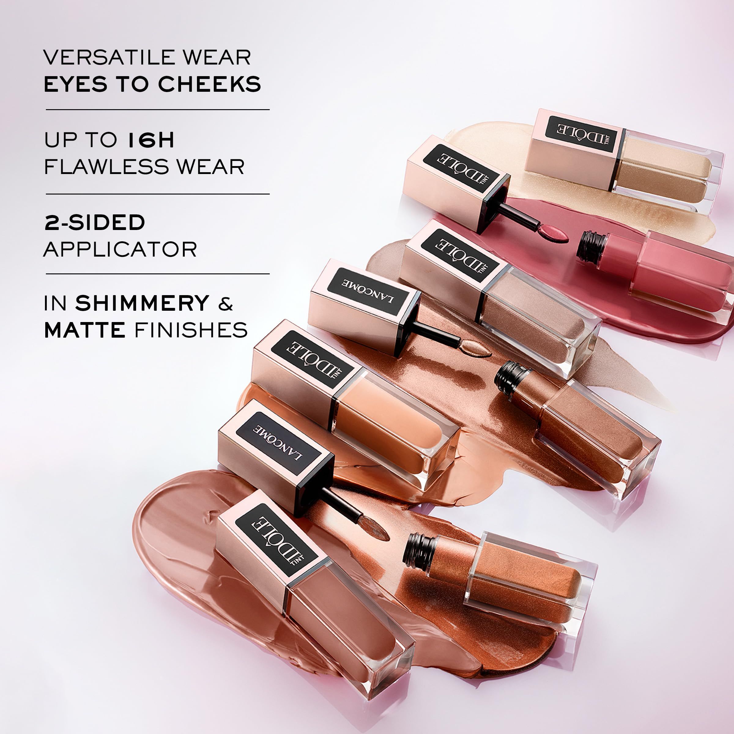 Diversi Lancôme Fard liquido a tinta unita. Varie tonalità, applicatore, finiture lucide e opache.